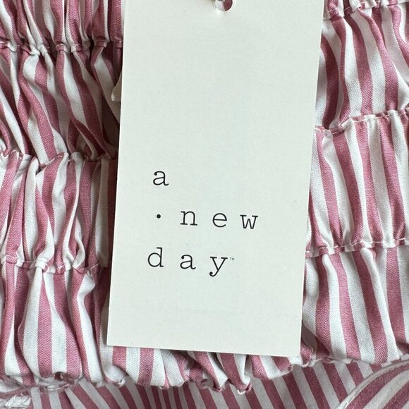 A New Day Midi Sun Dress NEW WITH TAGS Pink and White Railroad Stripe  Size XXL - Picture 8 of 10